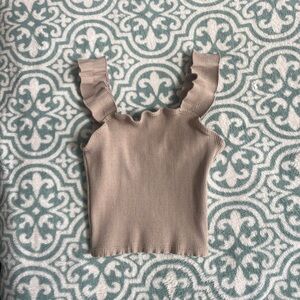 Taupe cropped tank top
